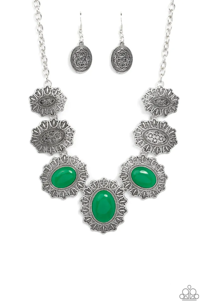 Paparazzi Forever and EVERGLADE Green Necklace & Earring Set