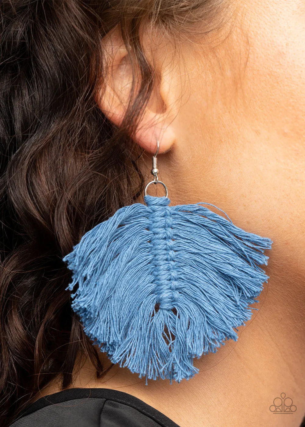 Paparazzi Macrame Mamba - Blue Earrings