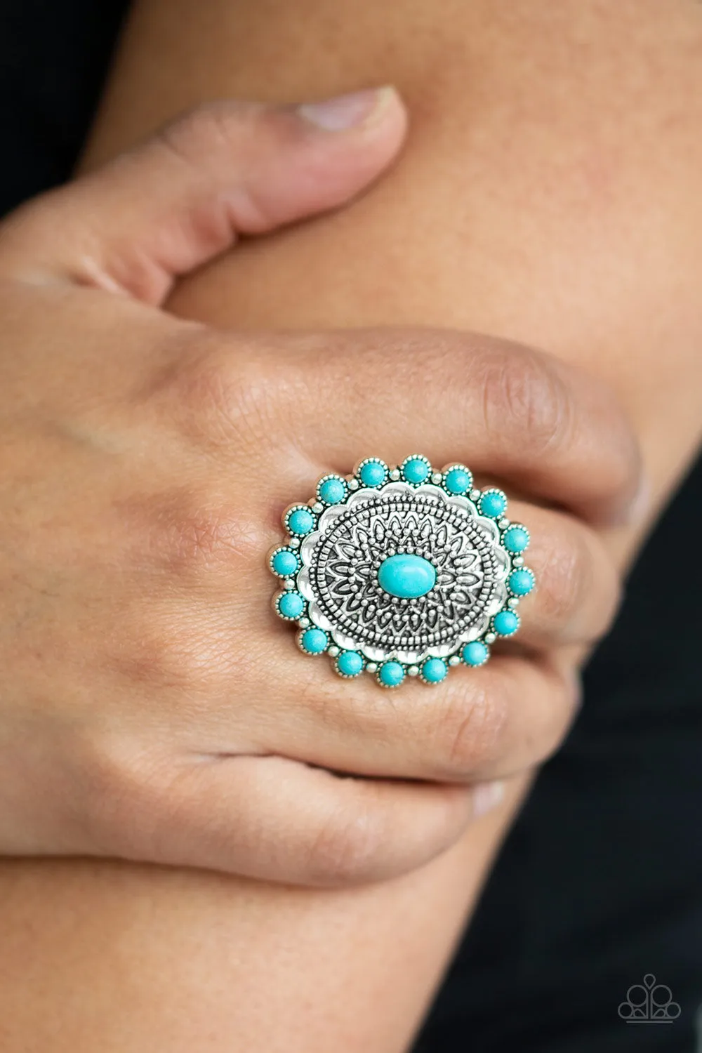 Paparazzi Mesa Mandala - Blue Stone Ring