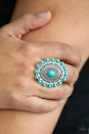 Paparazzi Mesa Mandala - Blue Stone Ring