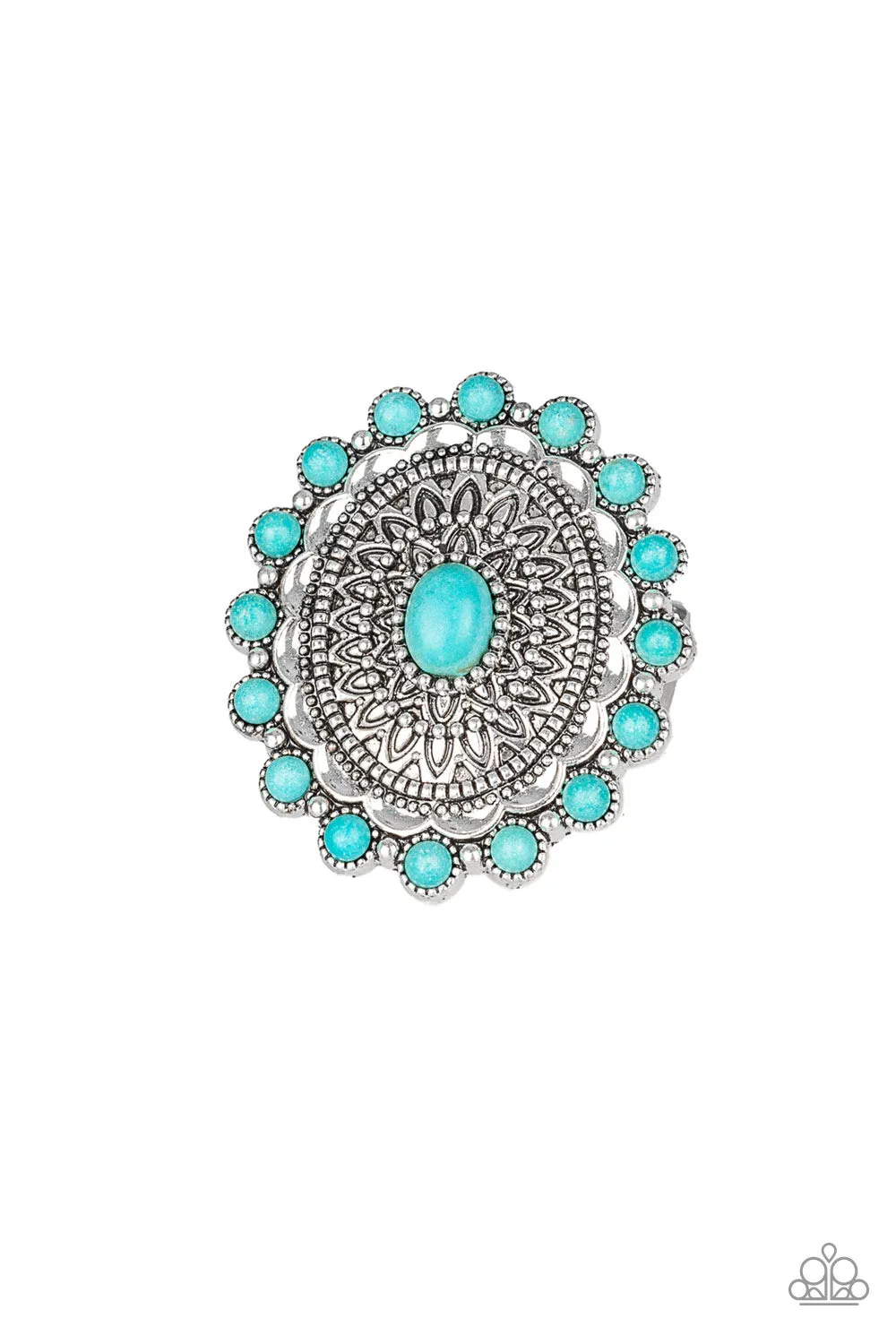 Paparazzi Mesa Mandala - Blue Stone Ring