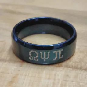 Personalized Custom Engraved Blue Fraternity or Sorority Ring