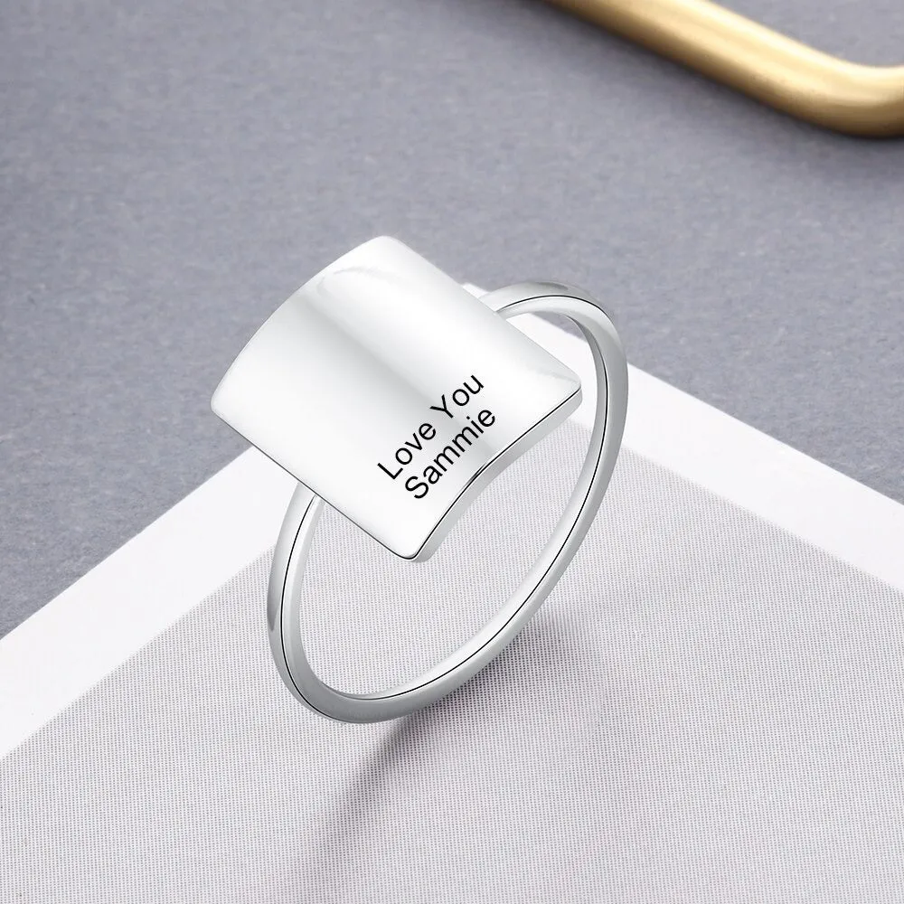 Personalized Square Ring For Women