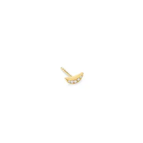 PHASE - DIAMOND PAVE CRESCENT STUD EARRING (SINGLE)