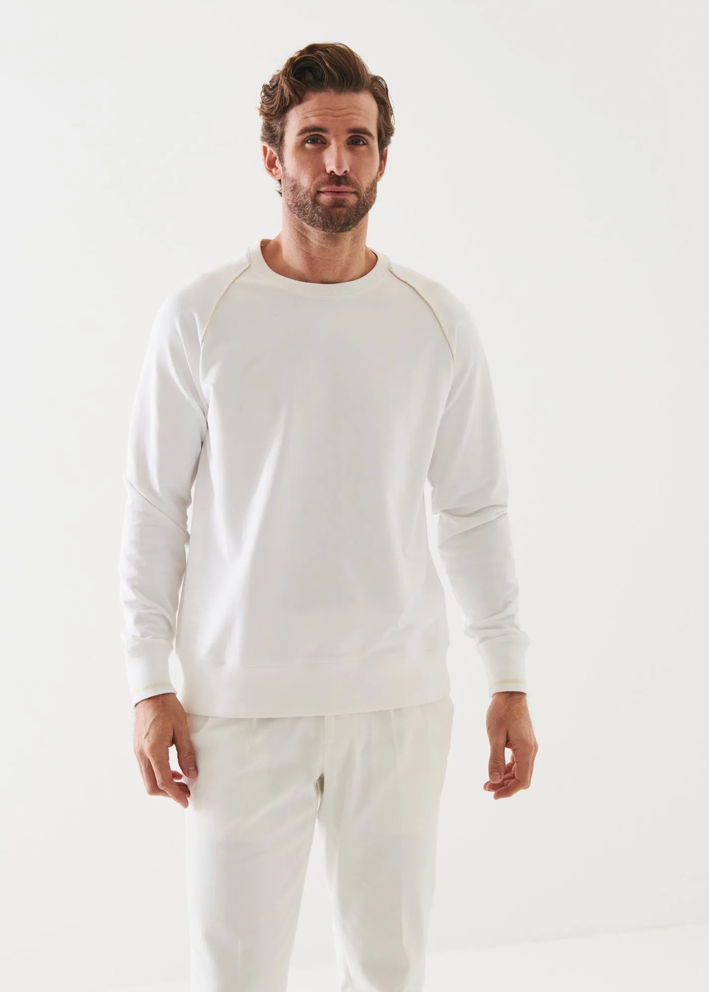 PIMA COTTON FRENCH TERRY RAGLAN CREWNECK