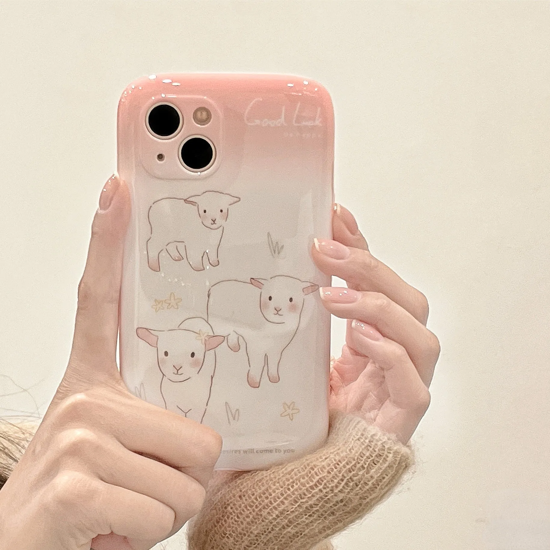 Pink Sheep Printing Iphone Case - Kimi