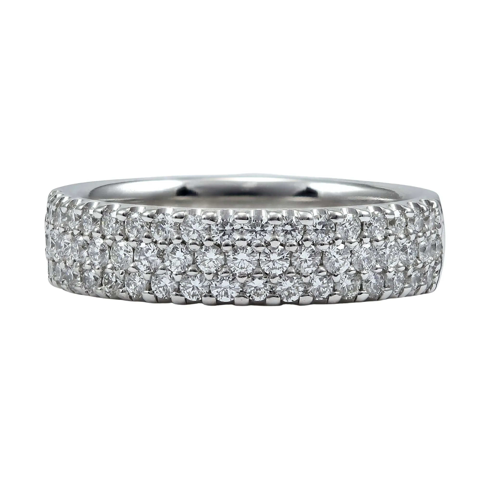 PLATINUM PAVE DIAMOND WEDDING BAND 0.84CTW