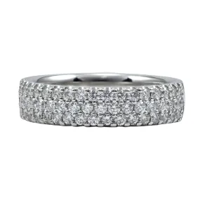 PLATINUM PAVE DIAMOND WEDDING BAND 0.84CTW