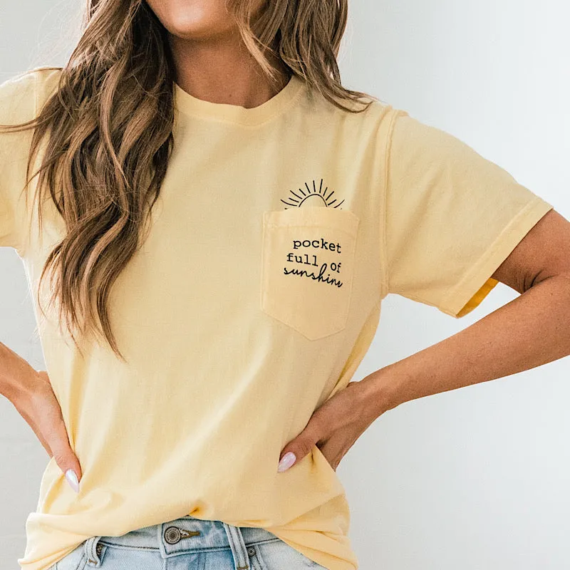 Pocket Full of Sunshine Light Yellow Tee