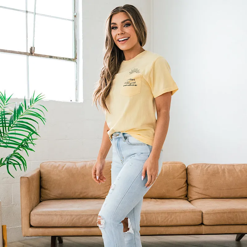 Pocket Full of Sunshine Light Yellow Tee