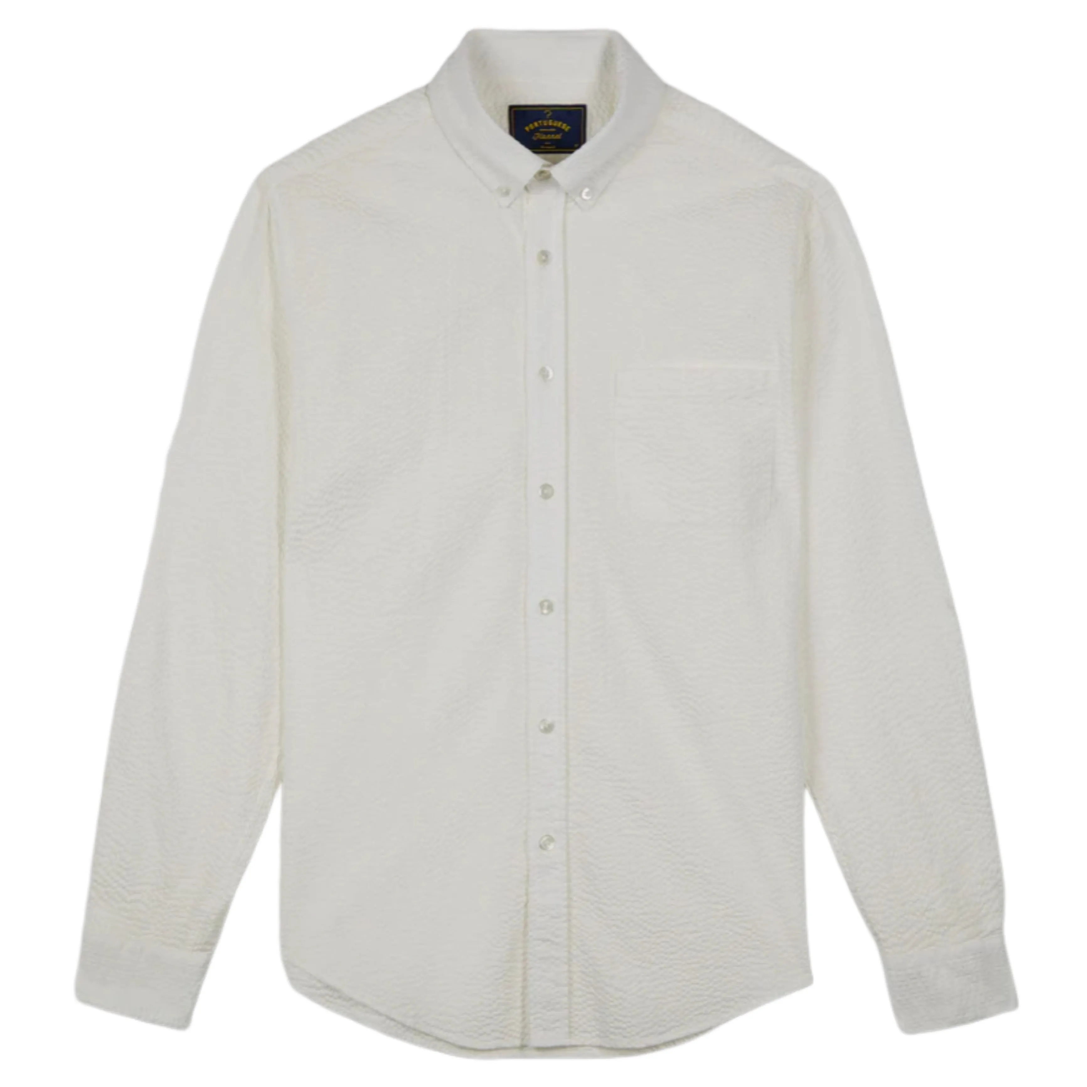 PORTUGUESE FLANNEL Atlantico White Seersucker Shirt