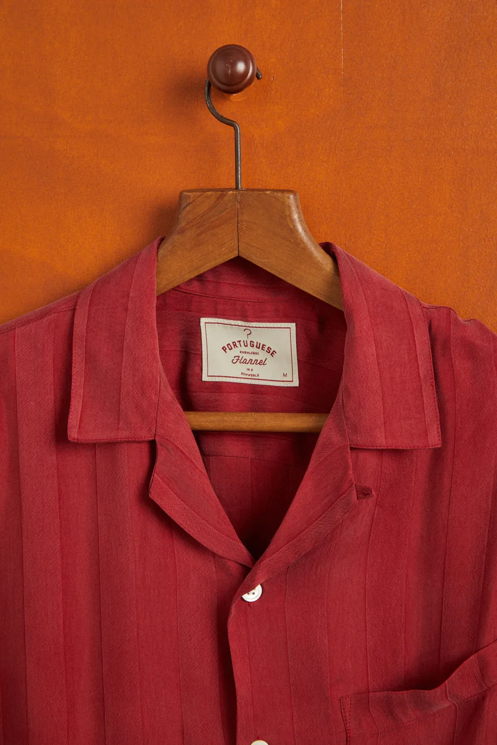 PORTUGUESE FLANNEL Cupro Bordeaux Shirt