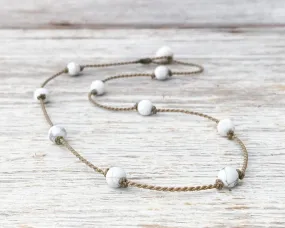 Princess Necklace-0101-White Howlite Petite