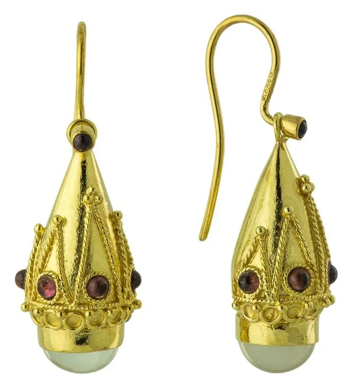 Princess Sophia Moonstone Screw Back Earrings