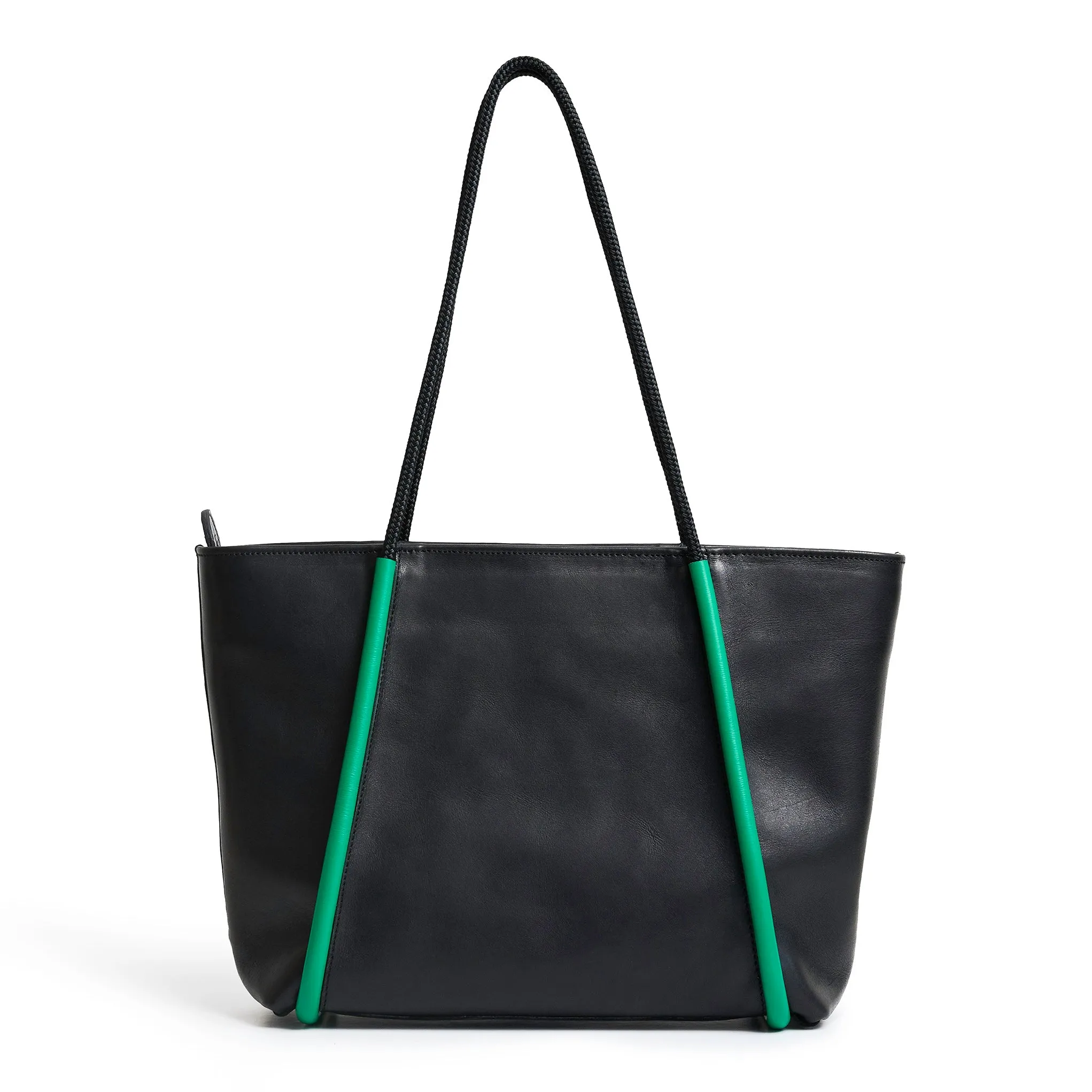 Project Dyad || Bag - Black/Lawn Green Inner small pocket Zipper Tote Bag