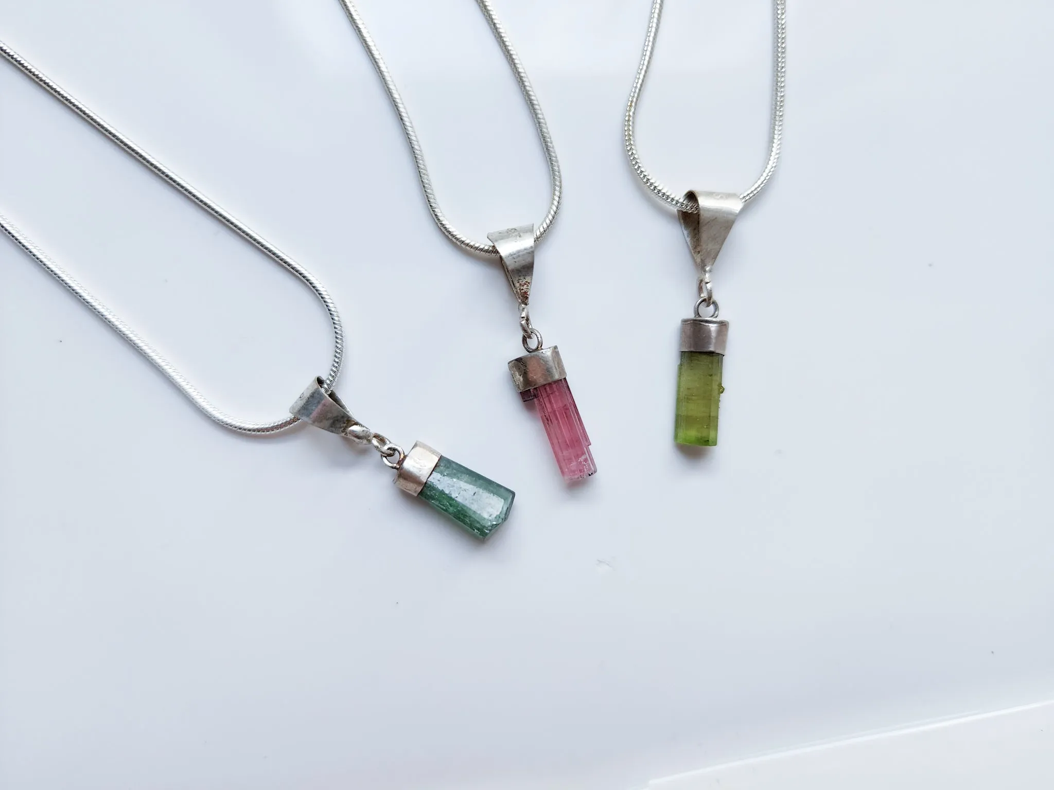 Rainbow Tourmaline Sterling Pendant