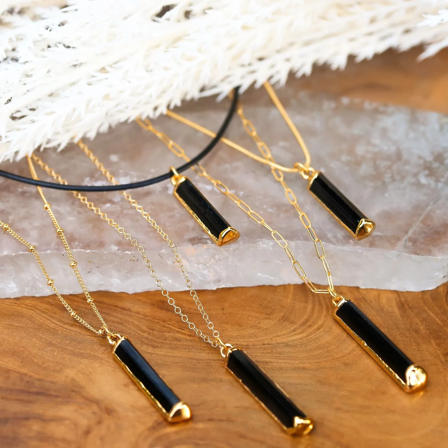 Raw Black Tourmaline Necklace