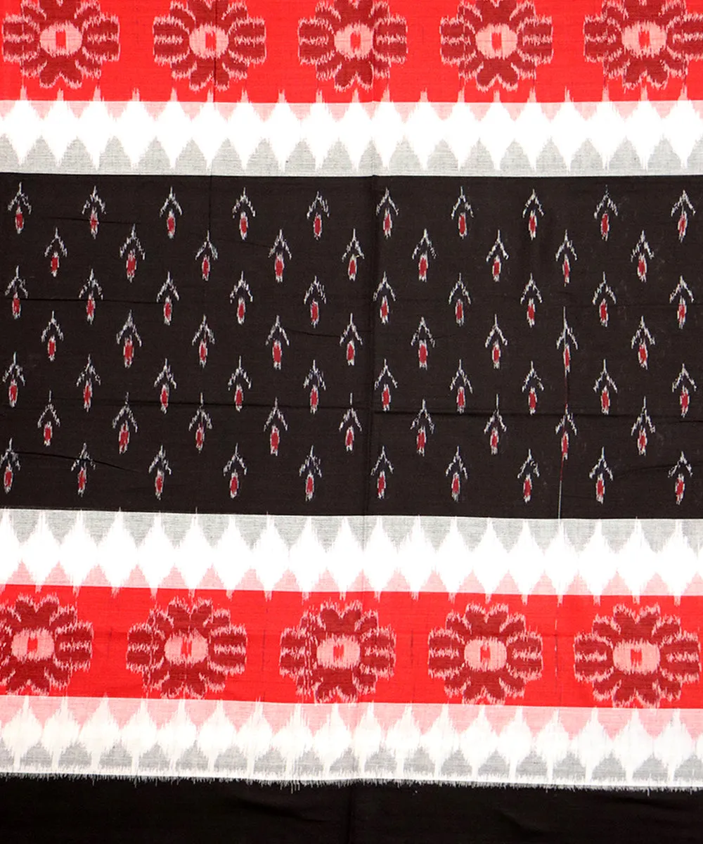 Red black cotton handloom nuapatna saree