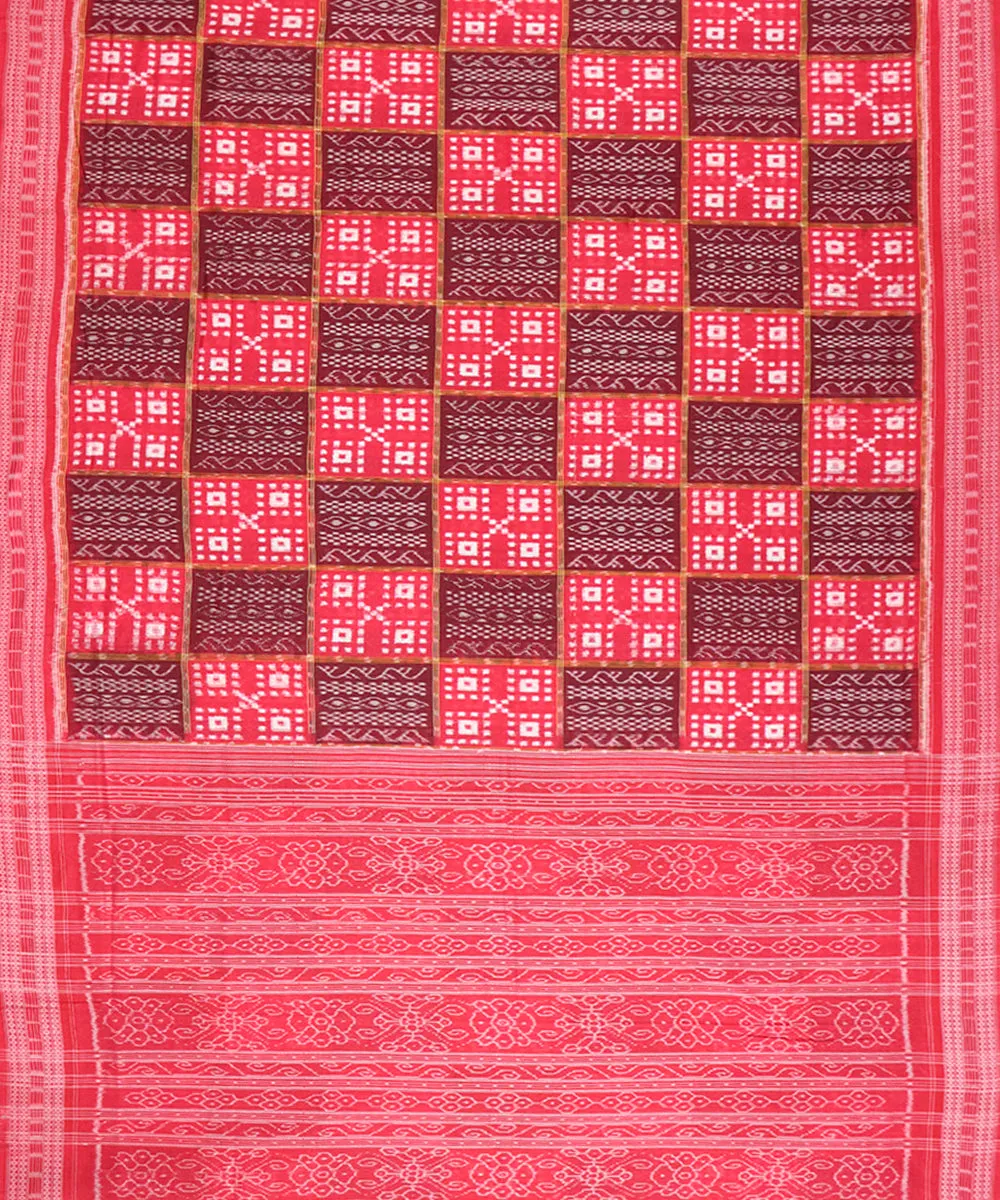 Red red cotton handloom sambalpuri saree