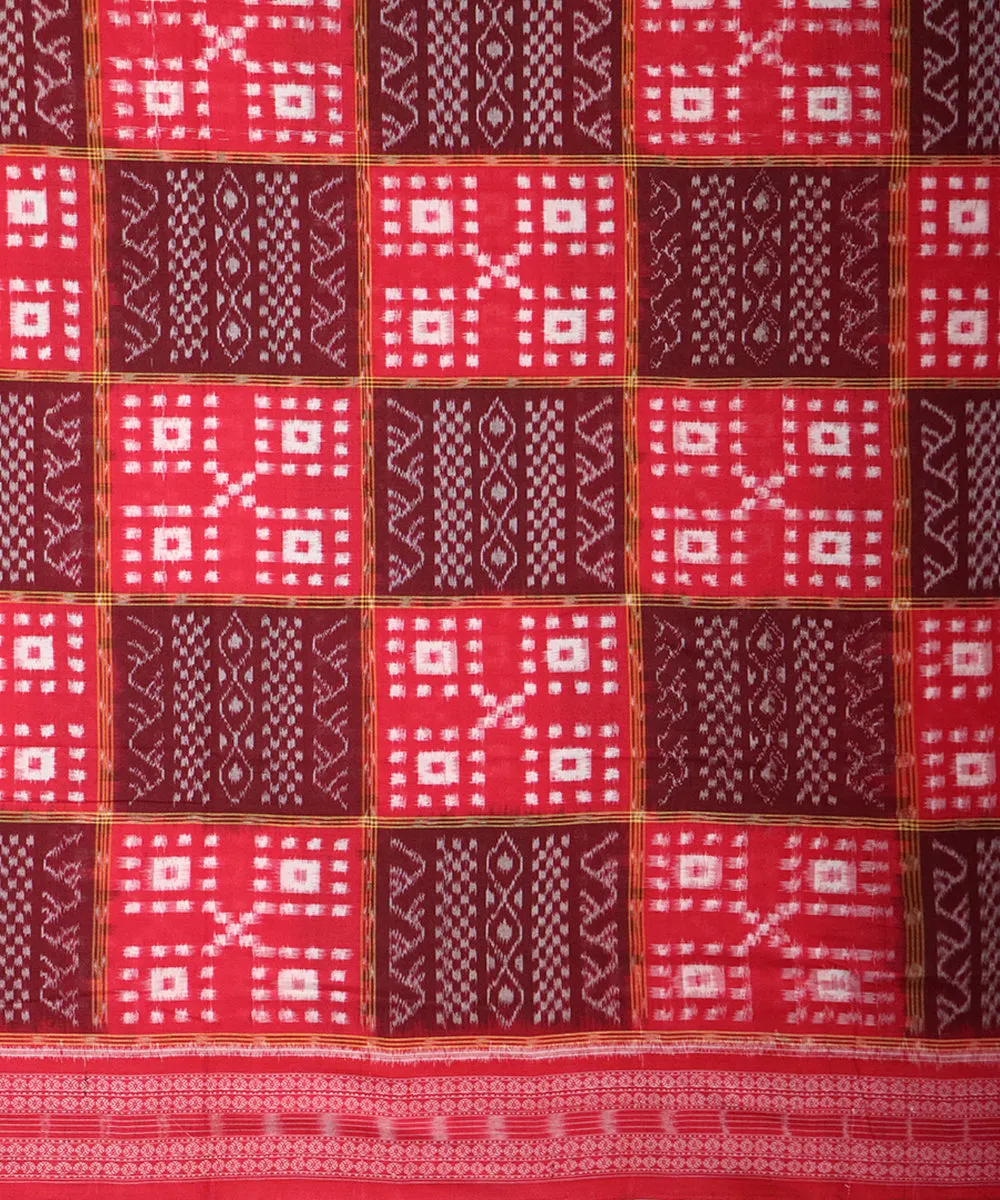 Red red cotton handloom sambalpuri saree