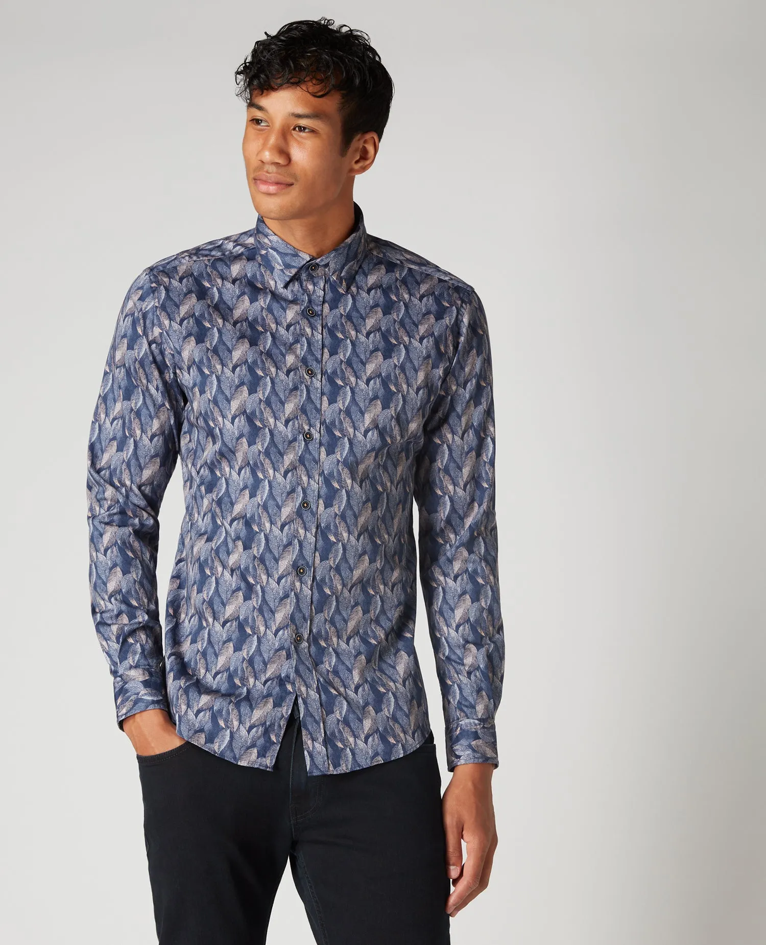 REMUS UOMO Tapered Fit Parker Printed Shirt - New AW20