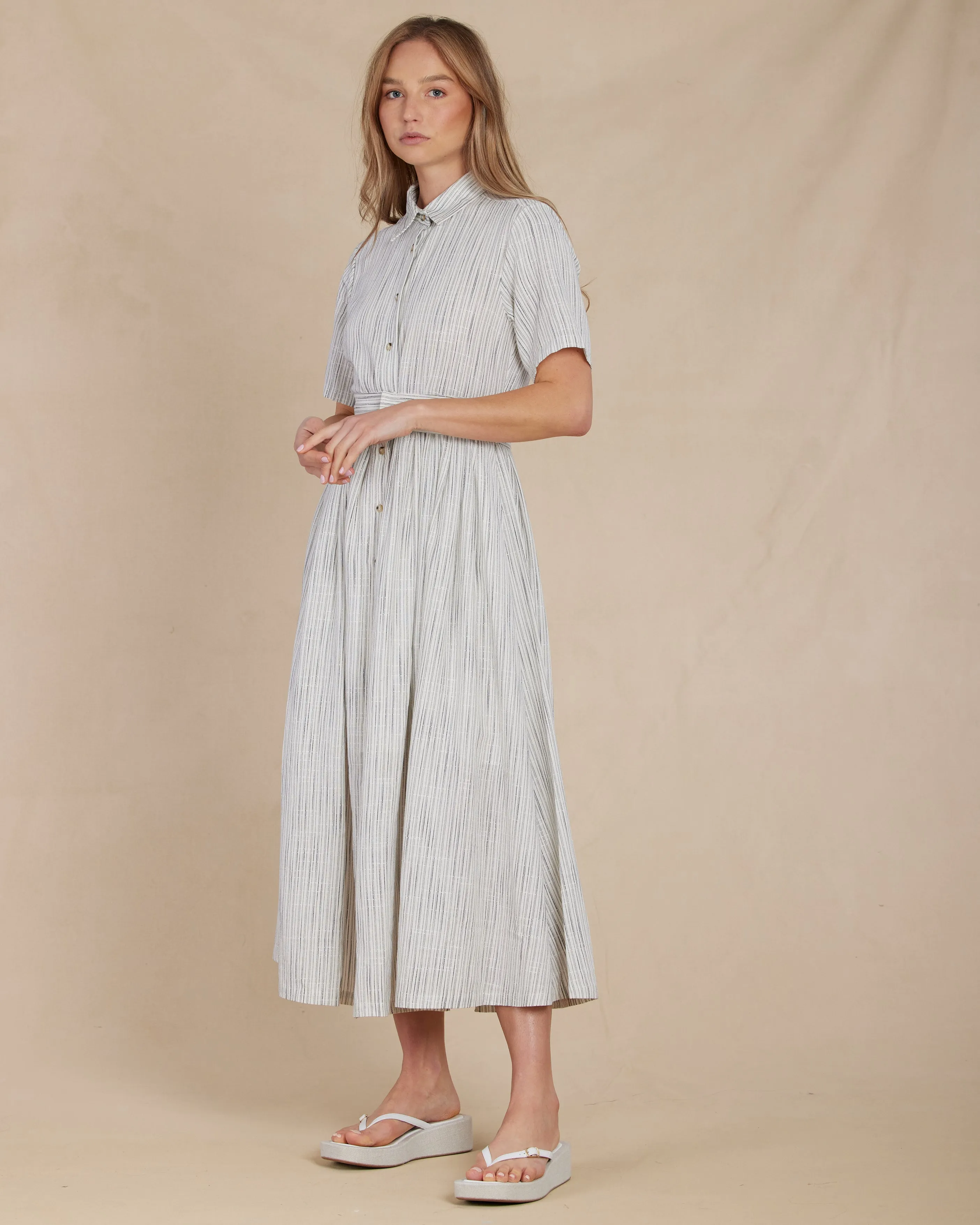 Renata Stripe Linen Dress