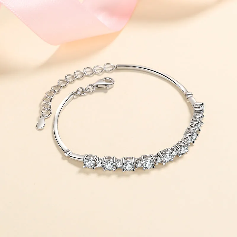 Rhinestone Moissanite Bracelet for Women