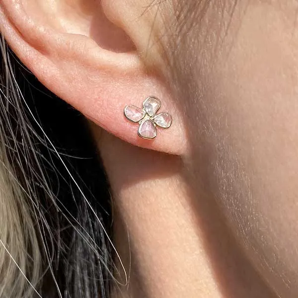 Rose Cut Diamond Earrings