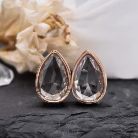 Rose Gold Teardrop Crystal Tunnels