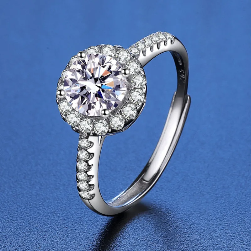 Round Bag Moissan Diamond Ring for Women