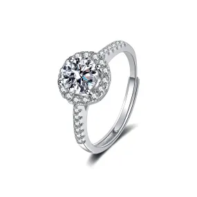 Round Bag Moissan Diamond Ring for Women