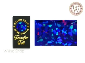 Royal Blue Holographic Crystal Nail Transfer Foil (HL-C-07)