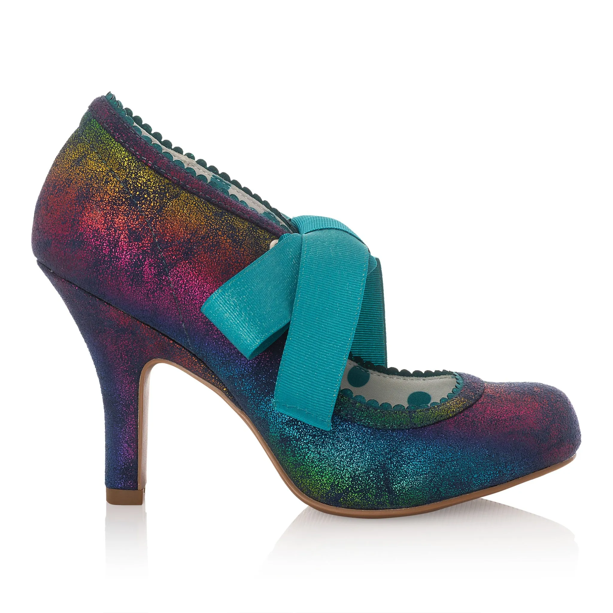 Ruby Shoo Willow Rainbow Ribbon Tie Court Shoes