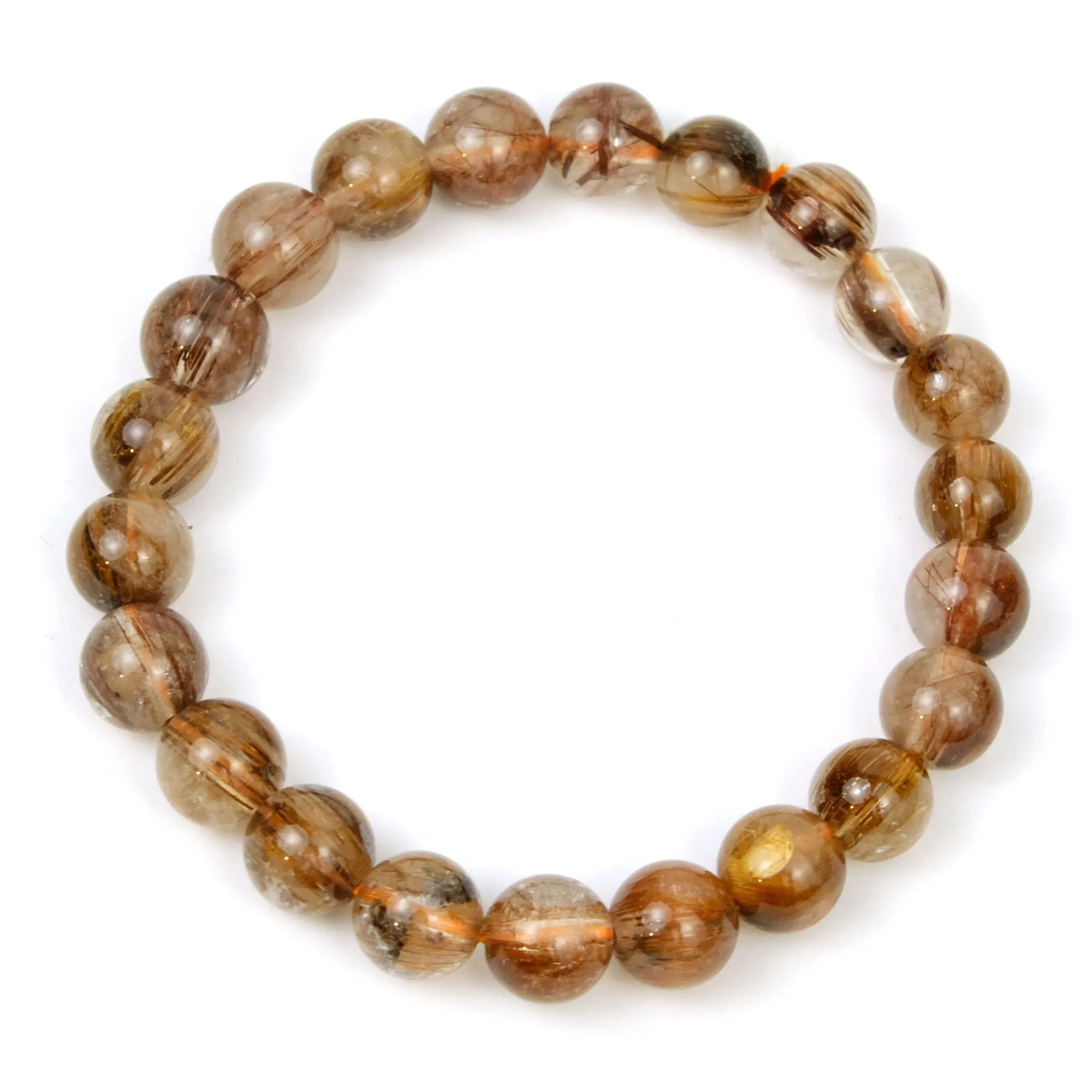 Rutilated Quartz Stretch Bracelet 8mm