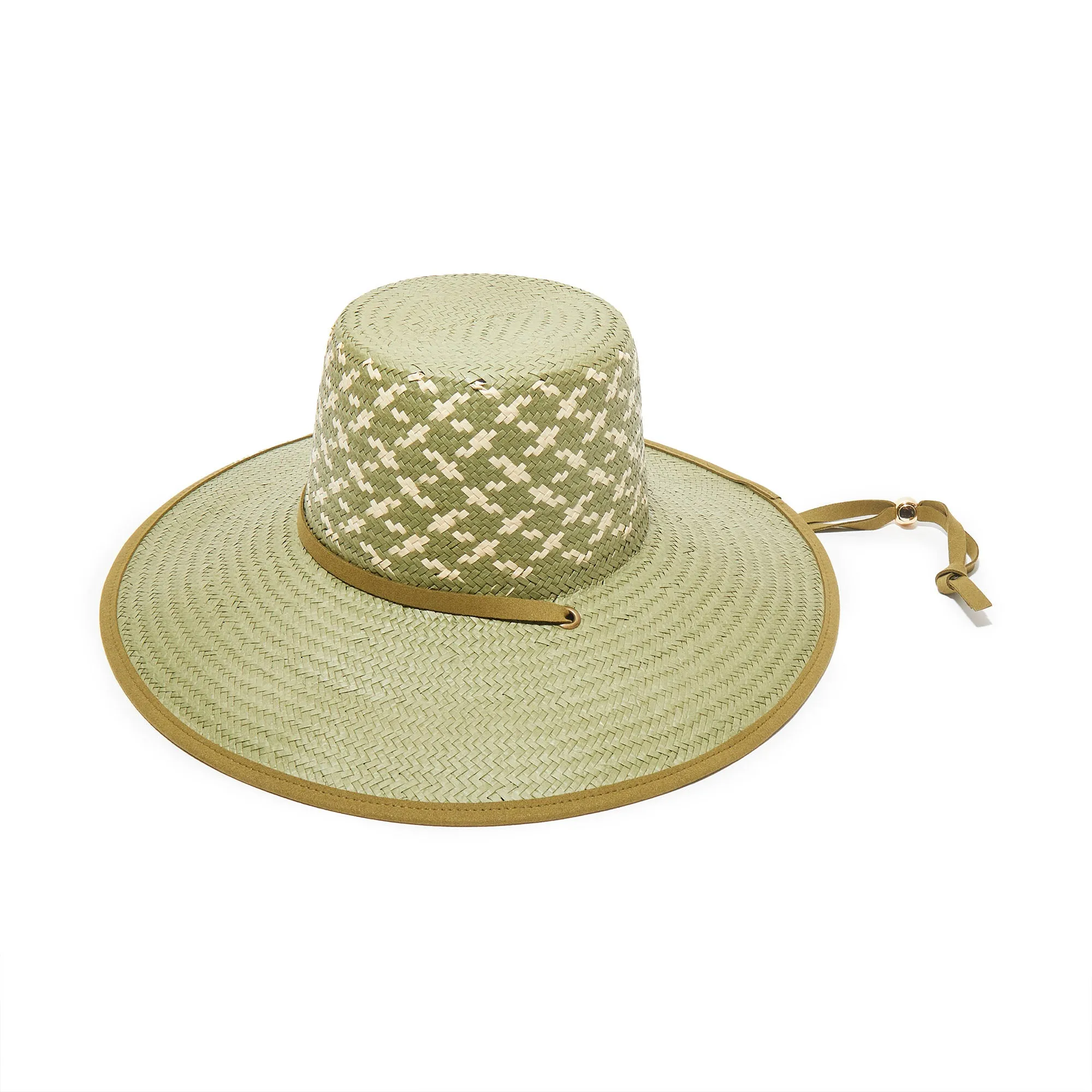 SAGE PLAID STRAW HAT