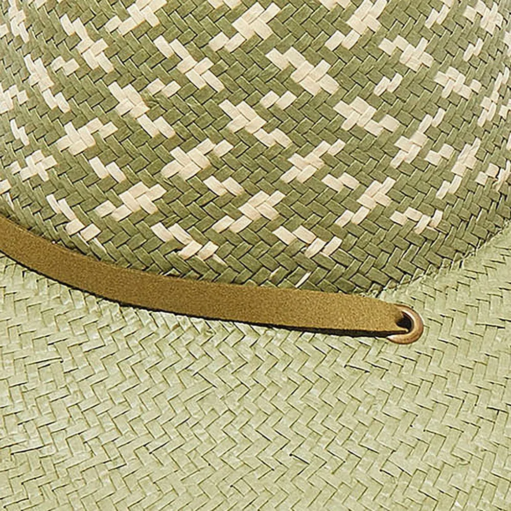 SAGE PLAID STRAW HAT