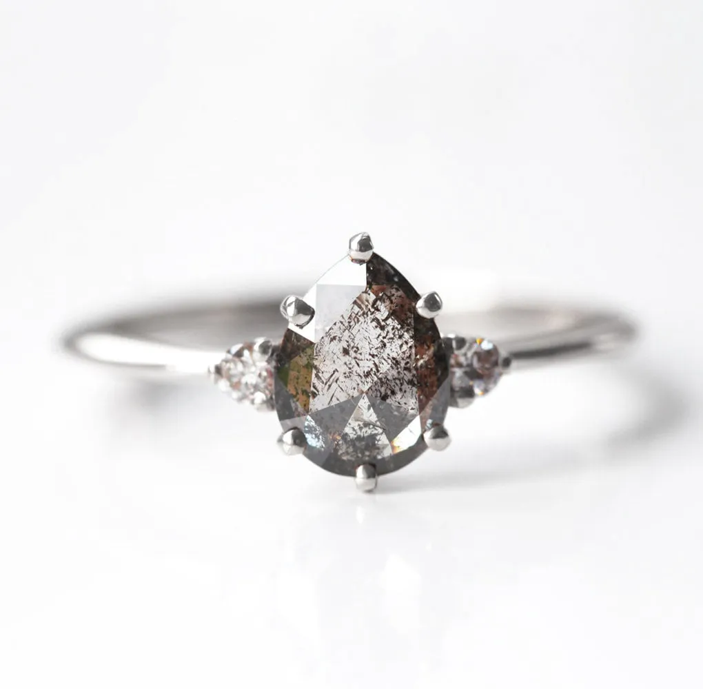 Samantha Pear Salt & Pepper Diamond Ring