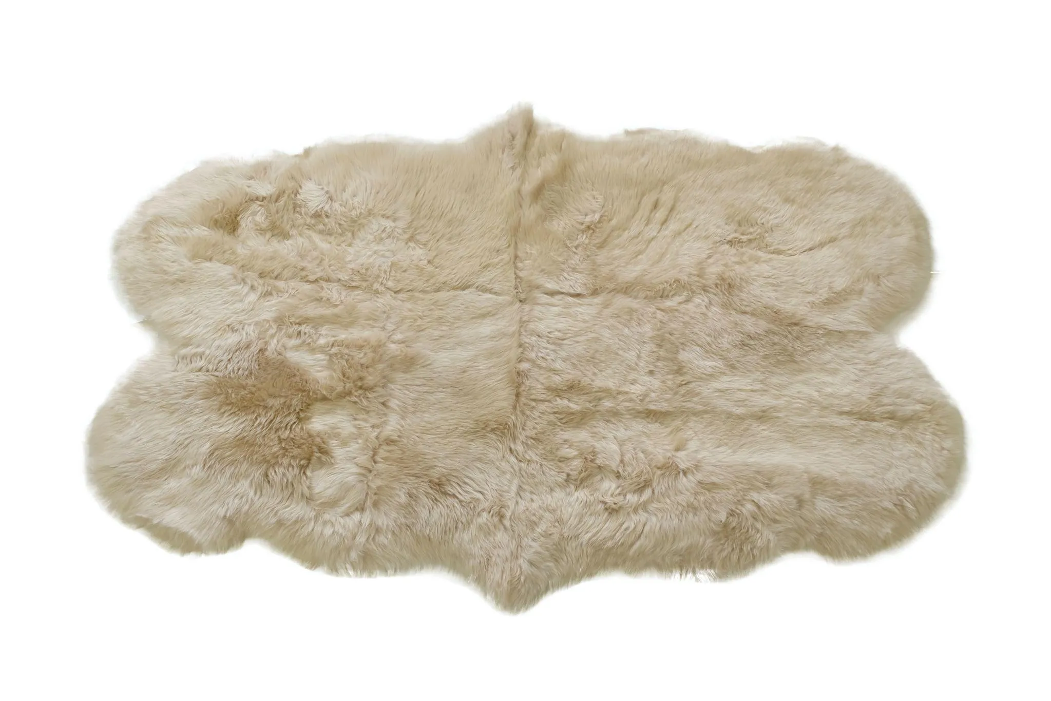 Sheepskin Rug - Linen - Quad Sized (180x110cm) Long Wool Australian Merino Sheepskin