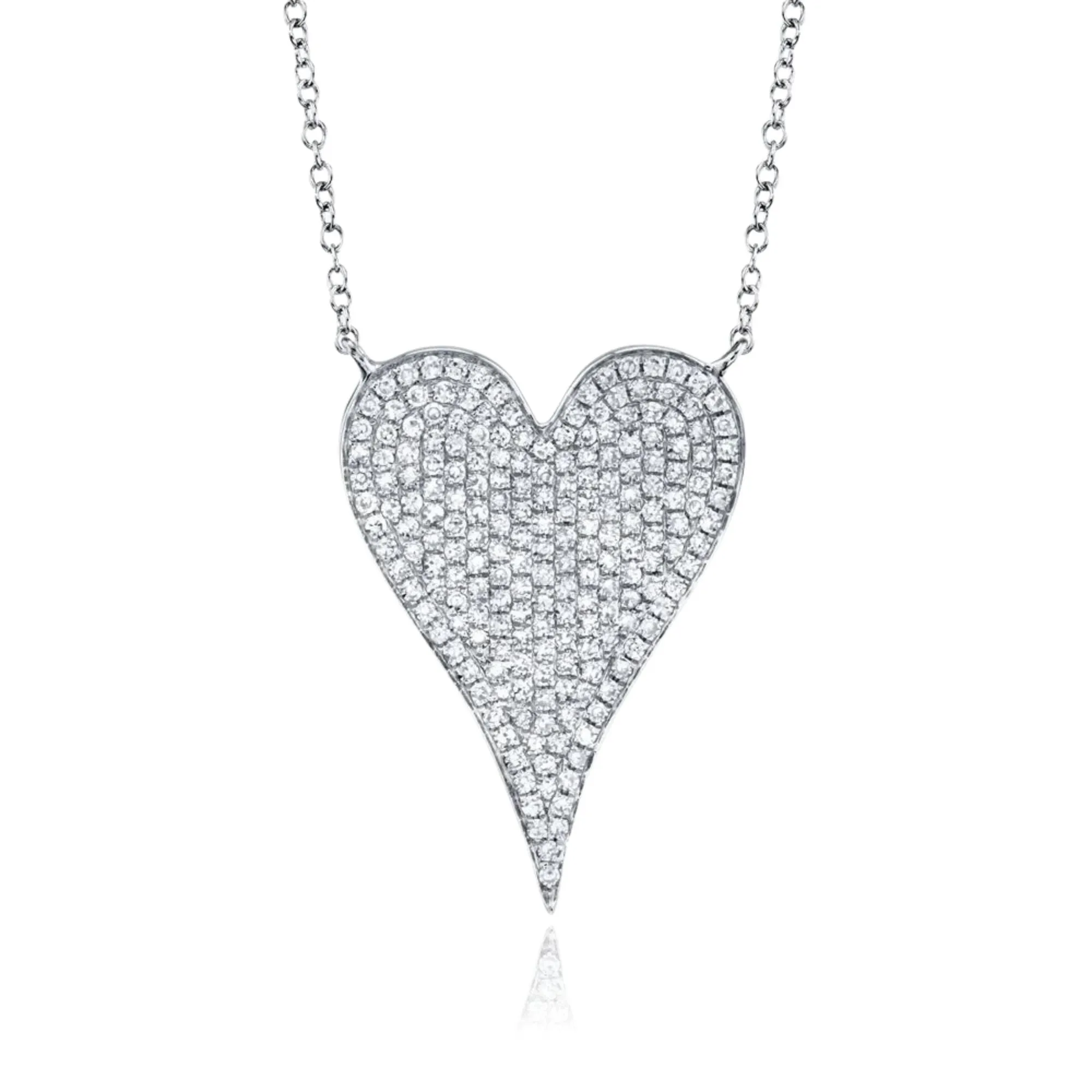 SHY CREATION 14K WHITE GOLD PAVE DIAMOND NECKLACE - 0.43CTW