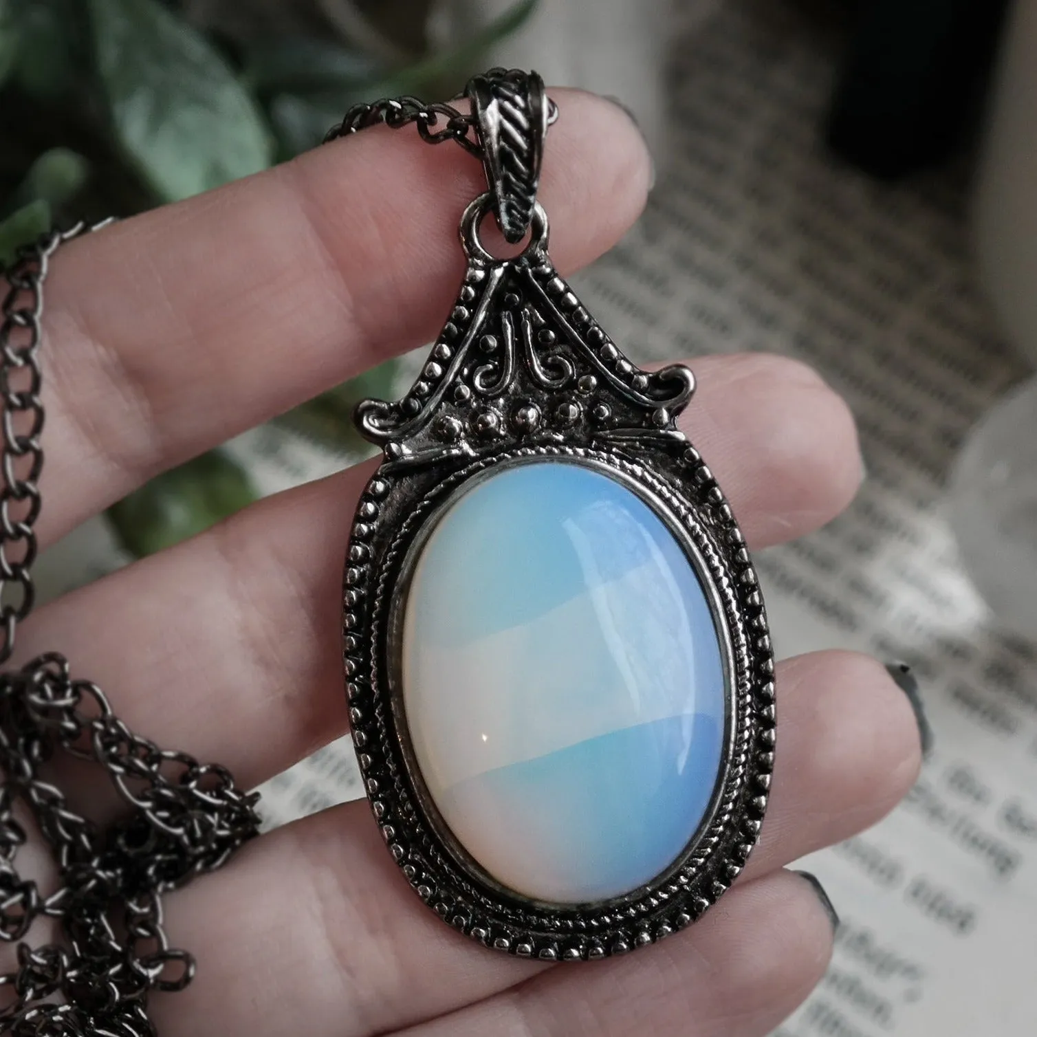 Silver Opalite Amulet