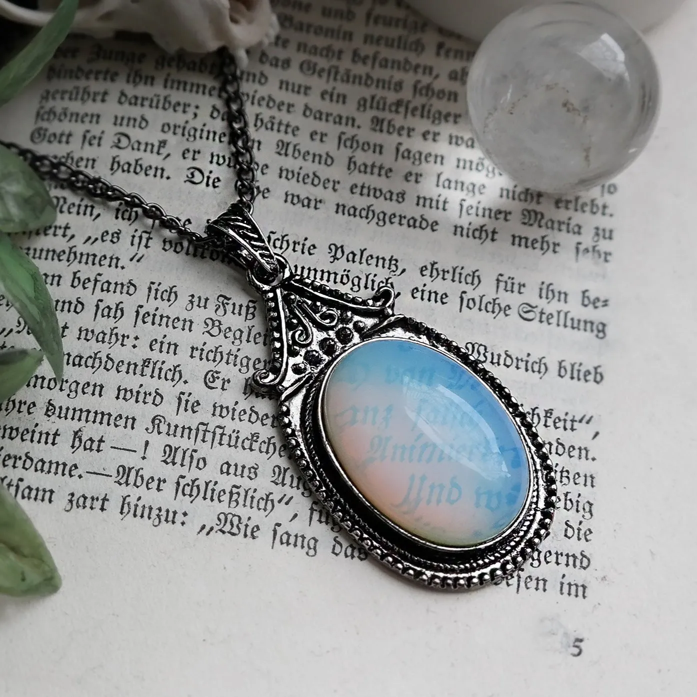 Silver Opalite Amulet