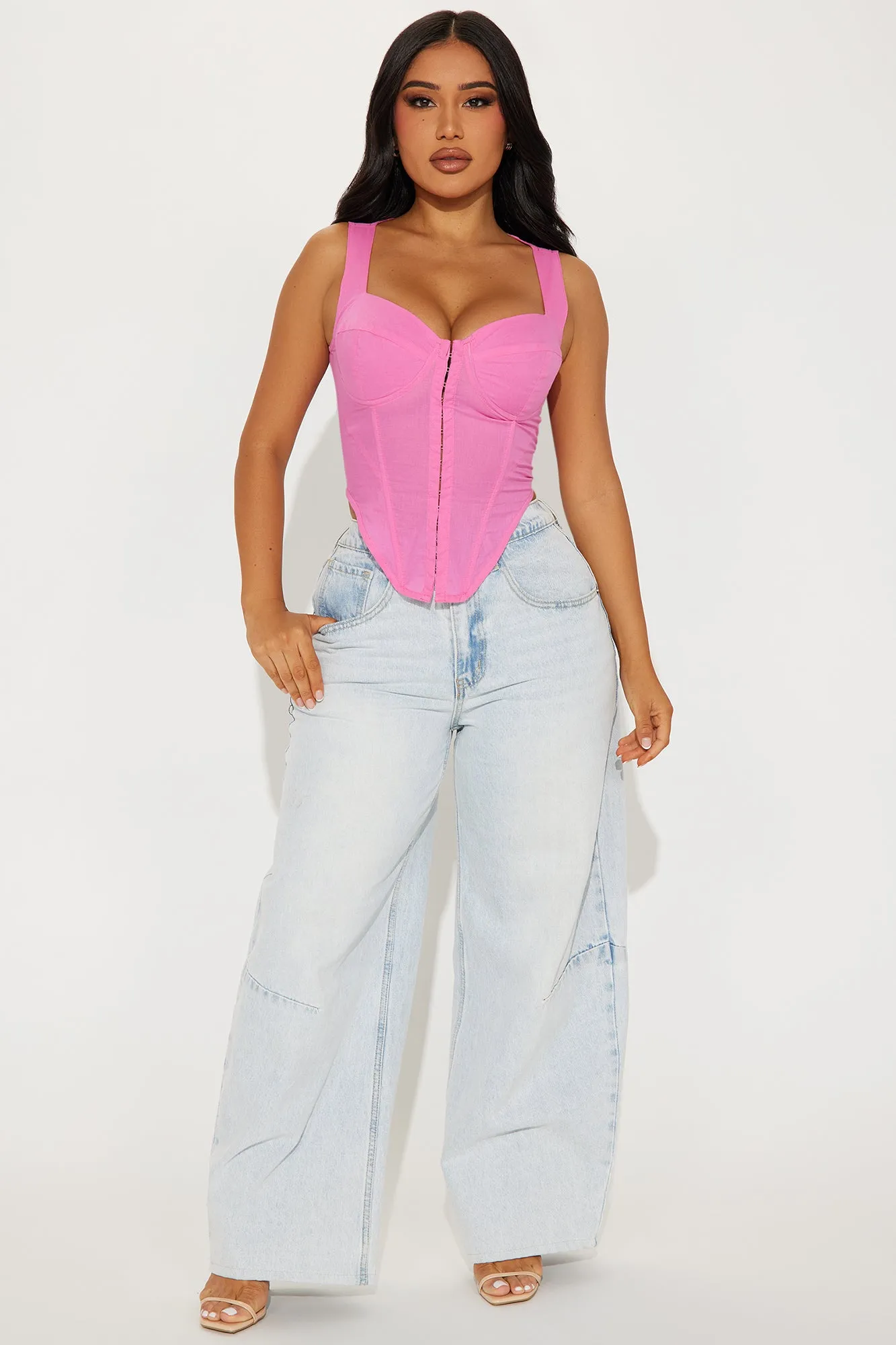 Slay The Day Corset Top - Pink