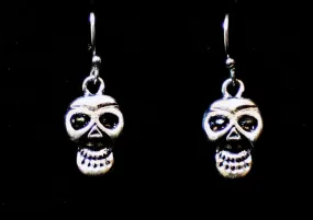 Smiling Skull Dangle Earrings-UDINC0127