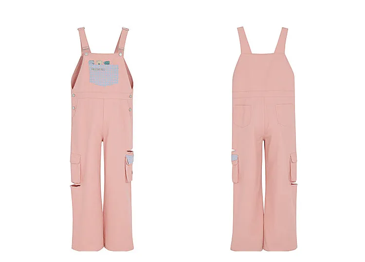 Soft Spring Pink Bears Overalls ON633