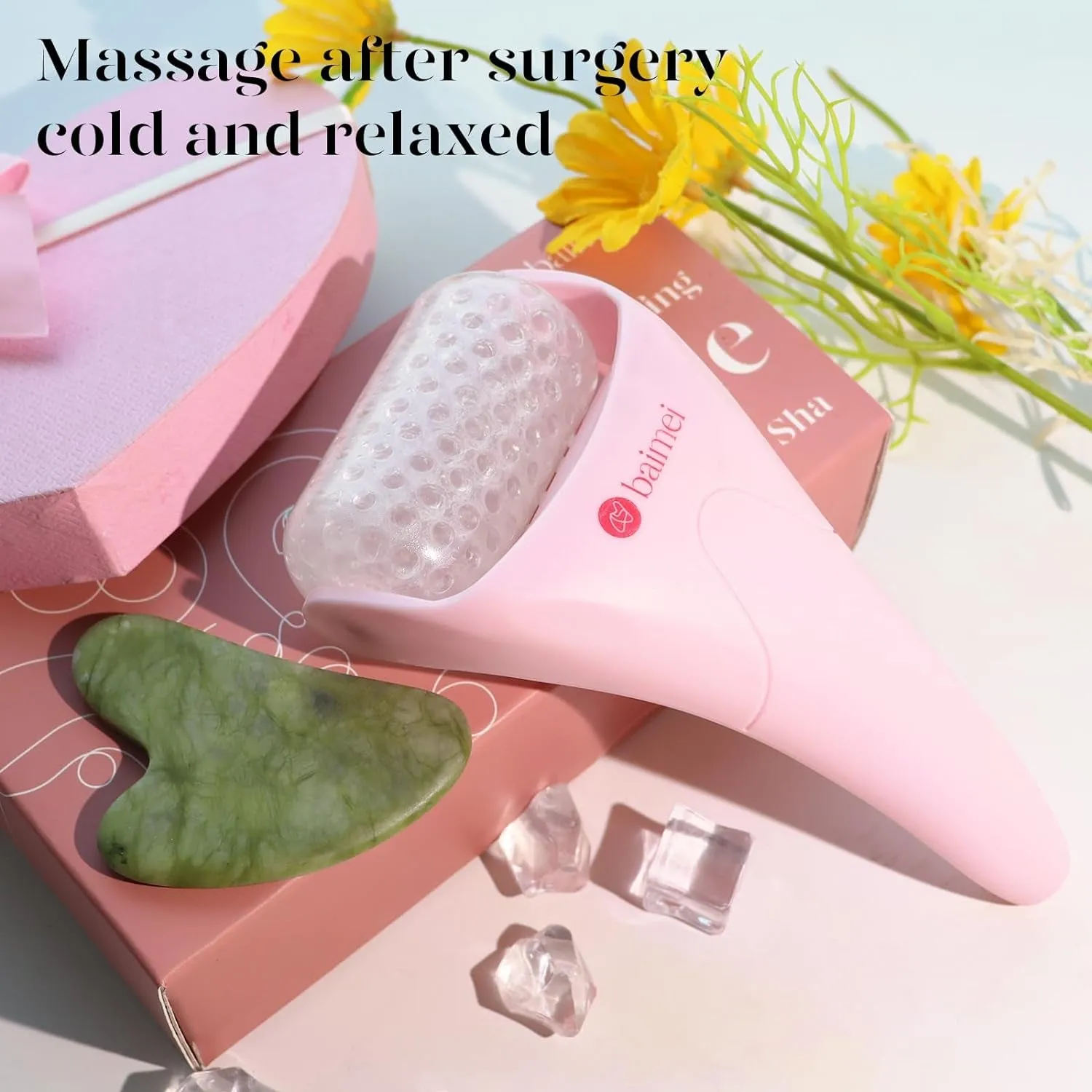 Spring Cryotherapy Ice Roller and Gua Sha Facial Tools Reduces Puffiness Migraine Pain Relief