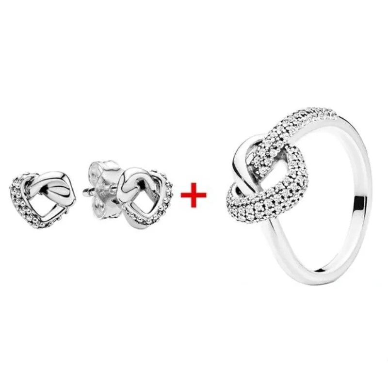 Sterling Silver Zircon Sparkling Earring & Ring For Women