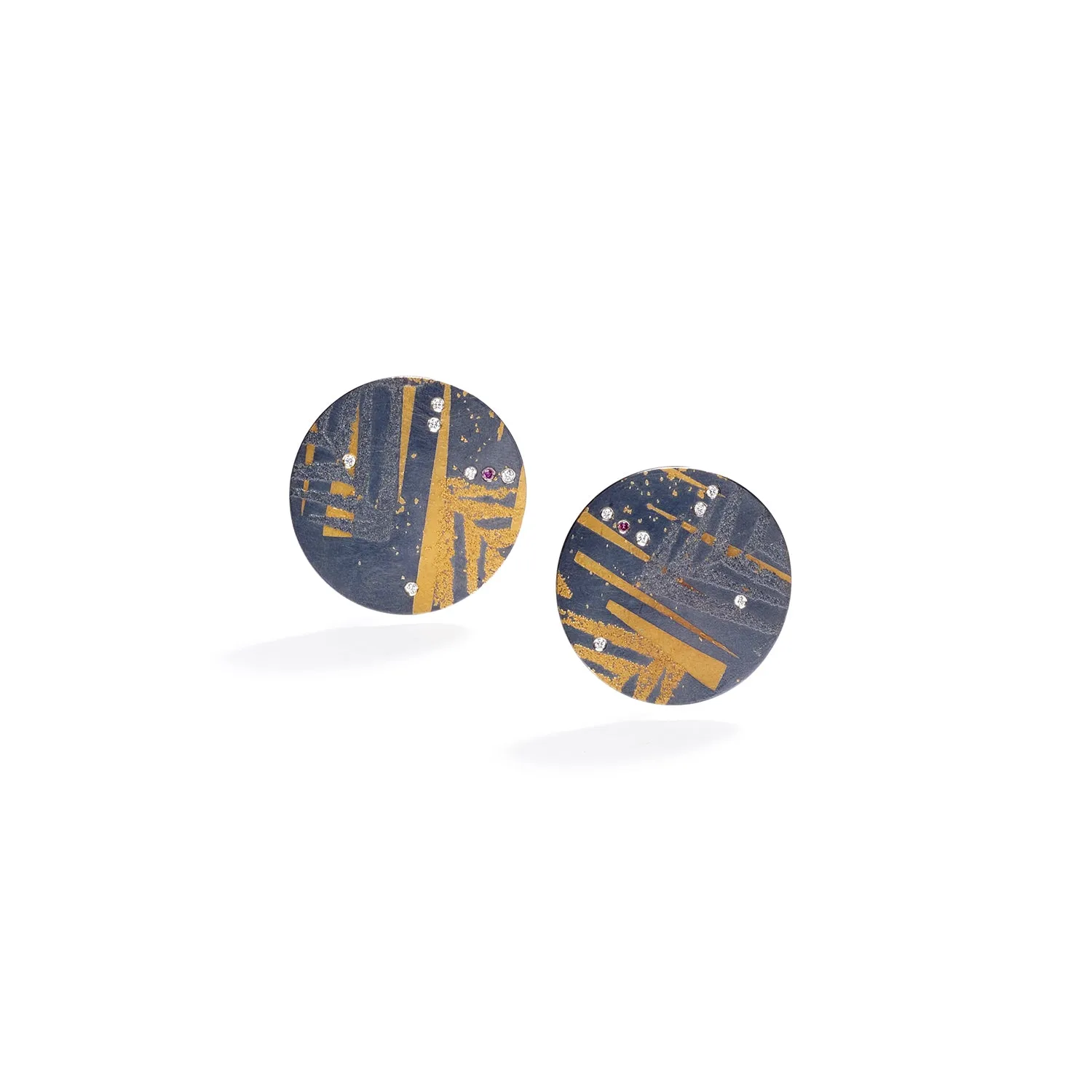 Streams of Gold Disc Earrings