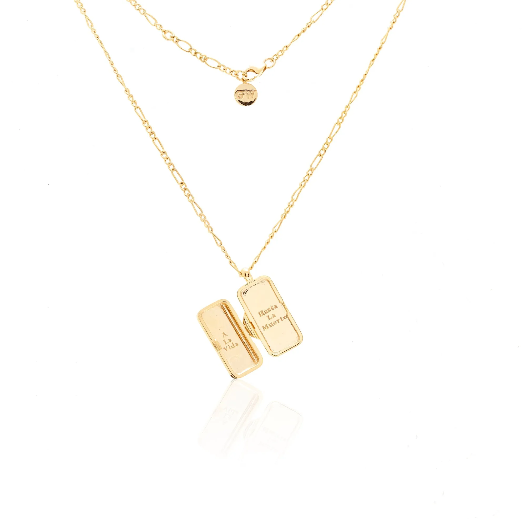 Superstition Club / Two Worlds / Locket Necklace / Gold   White Topaz