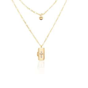 Superstition Club / Two Worlds / Locket Necklace / Gold   White Topaz