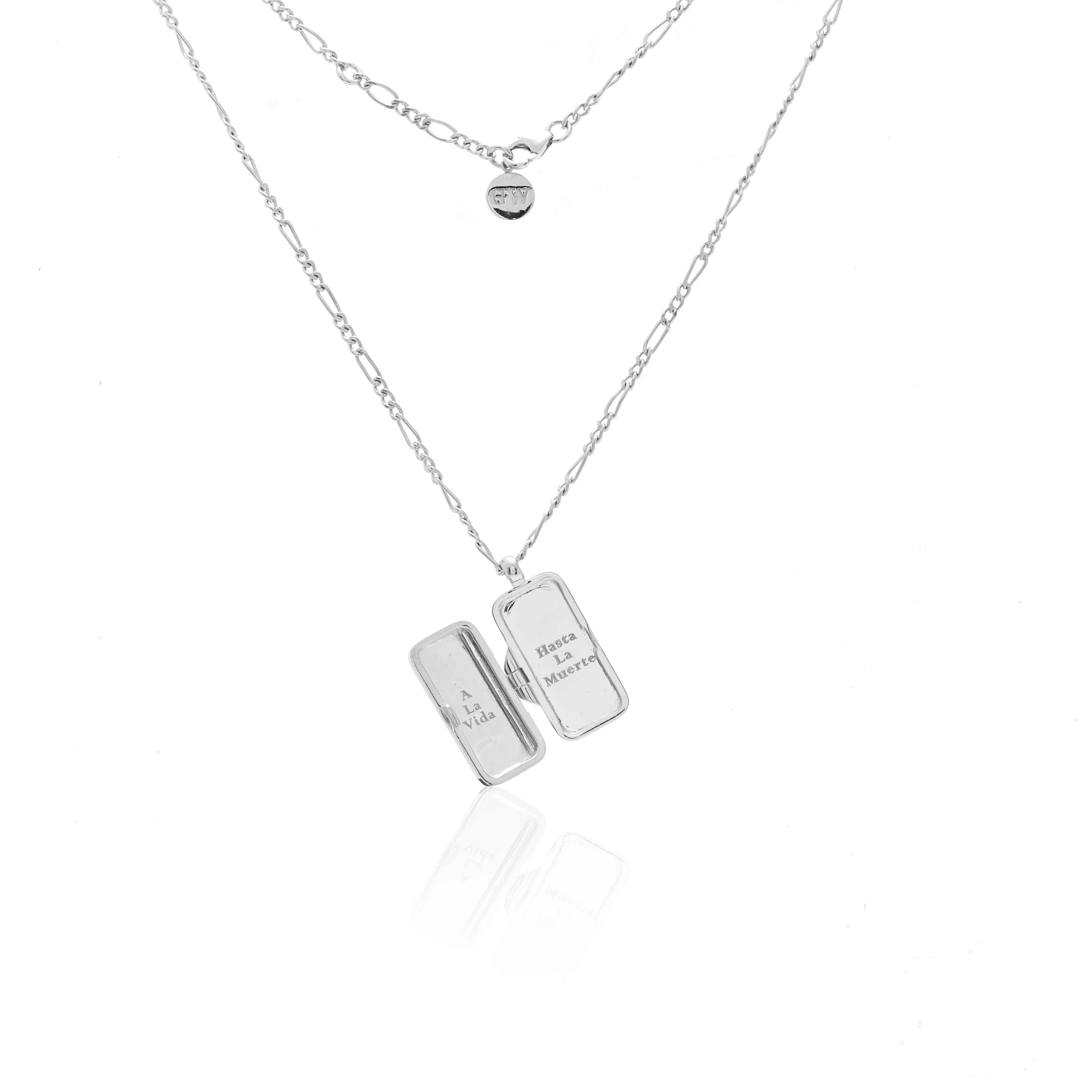 Superstition Club / Two Worlds / Locket Necklace / Silver   White Topaz